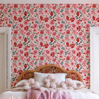 Load image into Gallery viewer, Valentine&#39;s Red Floral Print Seamless - Josephine
