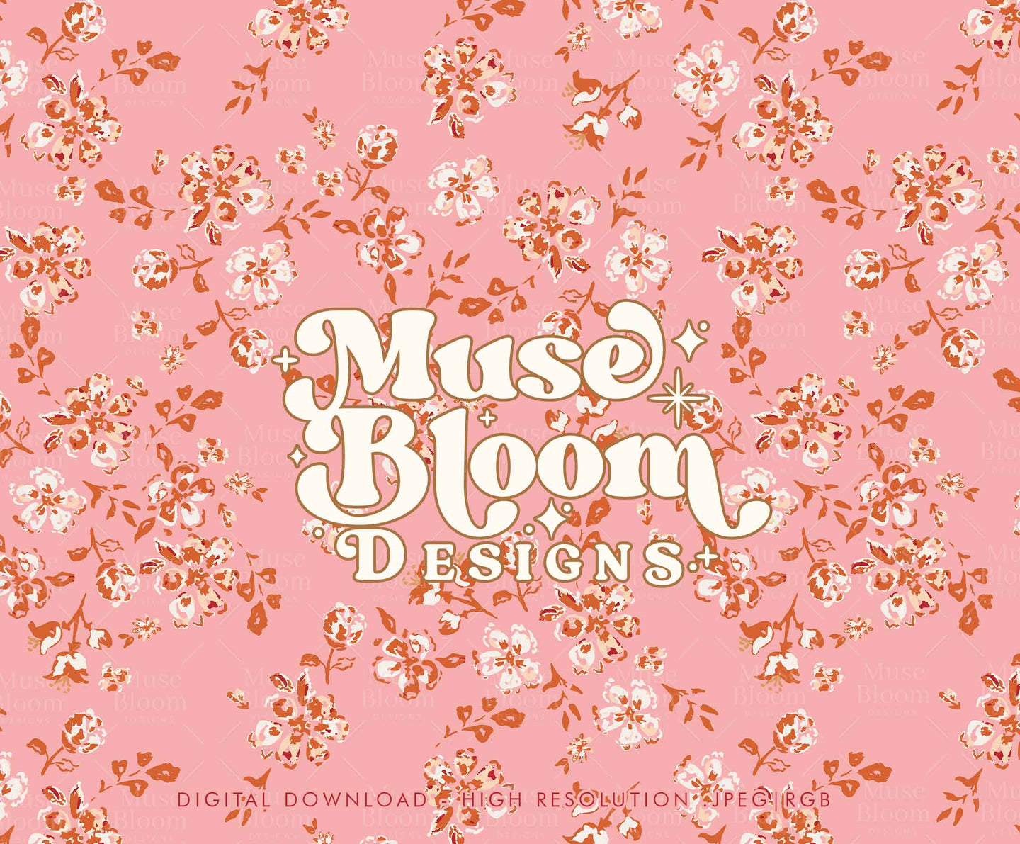 Boho Floral Seamless - Magali Ditsy - Pink