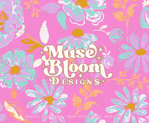 Spring Sumer Watercolor Floral Seamless - Balancê - Pink