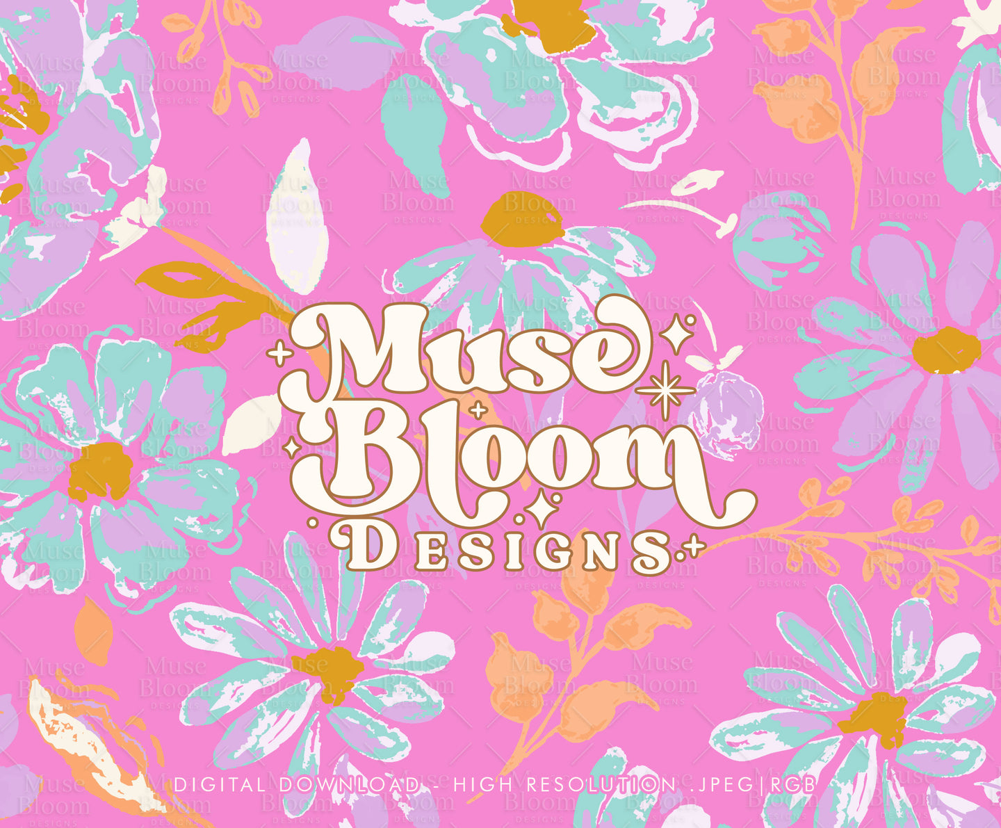 Spring Sumer Watercolor Floral Seamless - Balancê - Pink