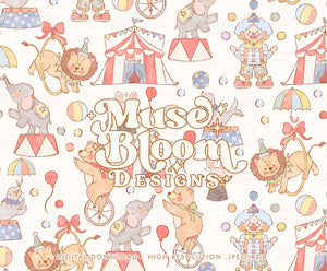 Circus Seamless Pattern Digital File