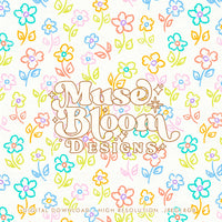 Load image into Gallery viewer, Spring Sumer Doodle Floral Seamless - Mavi - Orange
