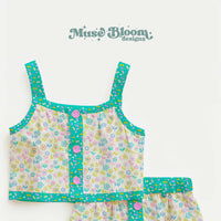 Load image into Gallery viewer, Spring Sumer Doodle Floral Seamless - Mavi - Teal
