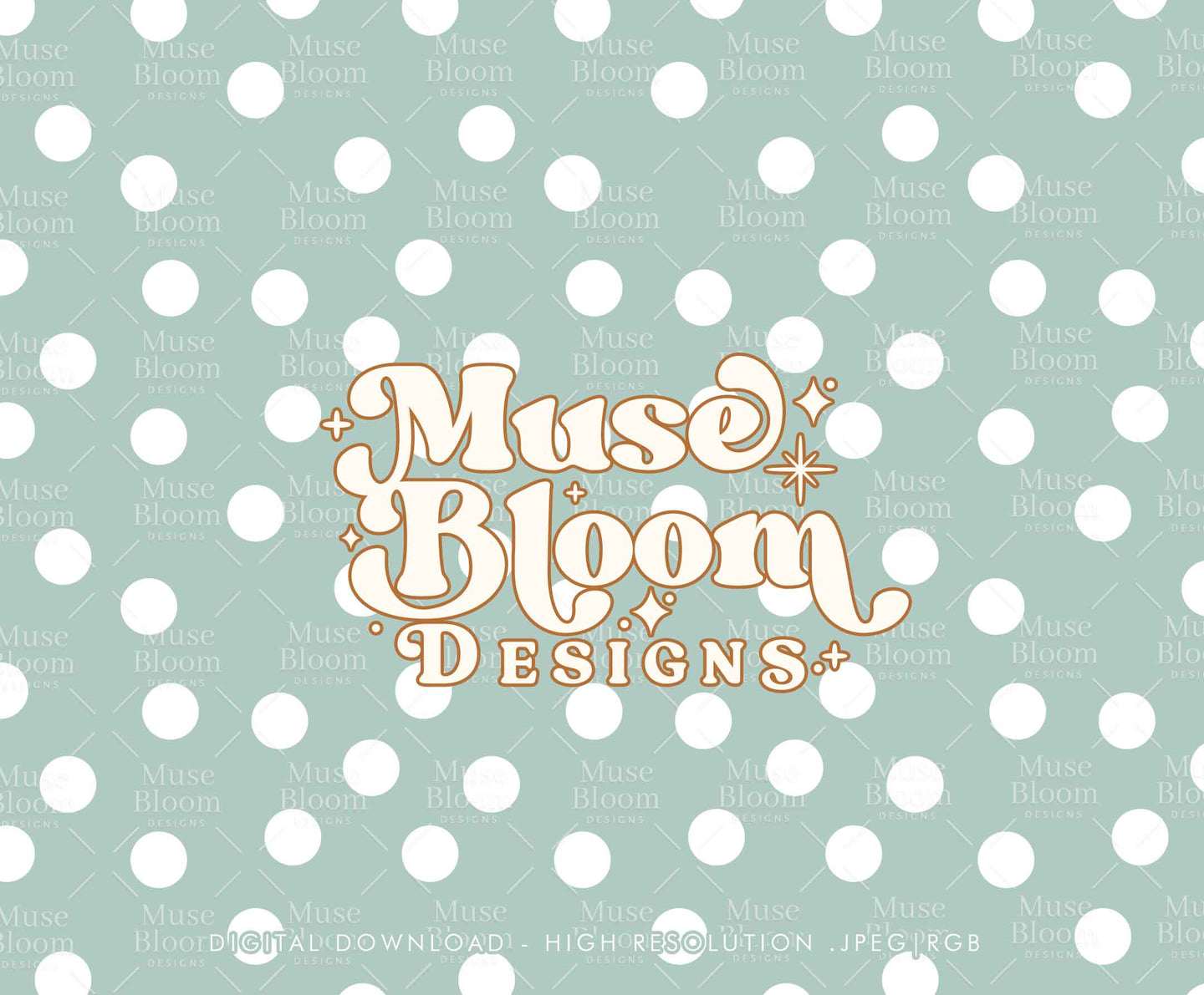 Dots Seamless Pattern Digital File - Bunny Garden - Dark Mint