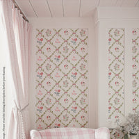 Load image into Gallery viewer, Shamrock Cottage Floral Print Seamless - Pink Lattice
