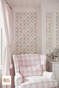Shamrock Cottage Floral Print Seamless - Pink Lattice