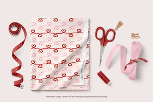 Valentine's Watercolor Hearts Ribbons Seamless Print - Josephine