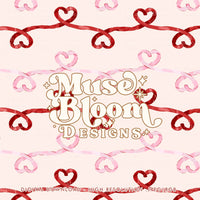 Load image into Gallery viewer, Valentine&#39;s Watercolor Hearts Ribbons Seamless Print - Josephine
